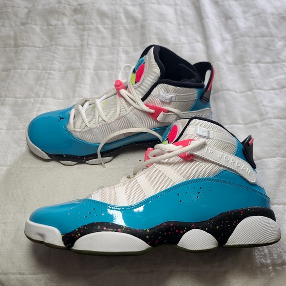 2019 Jordan 6 Rings Blue Fury Cyber size 8  Hightop - Picture 6 of 16